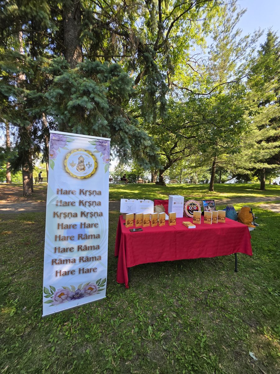 Our Sankirtan table at Bell Park
